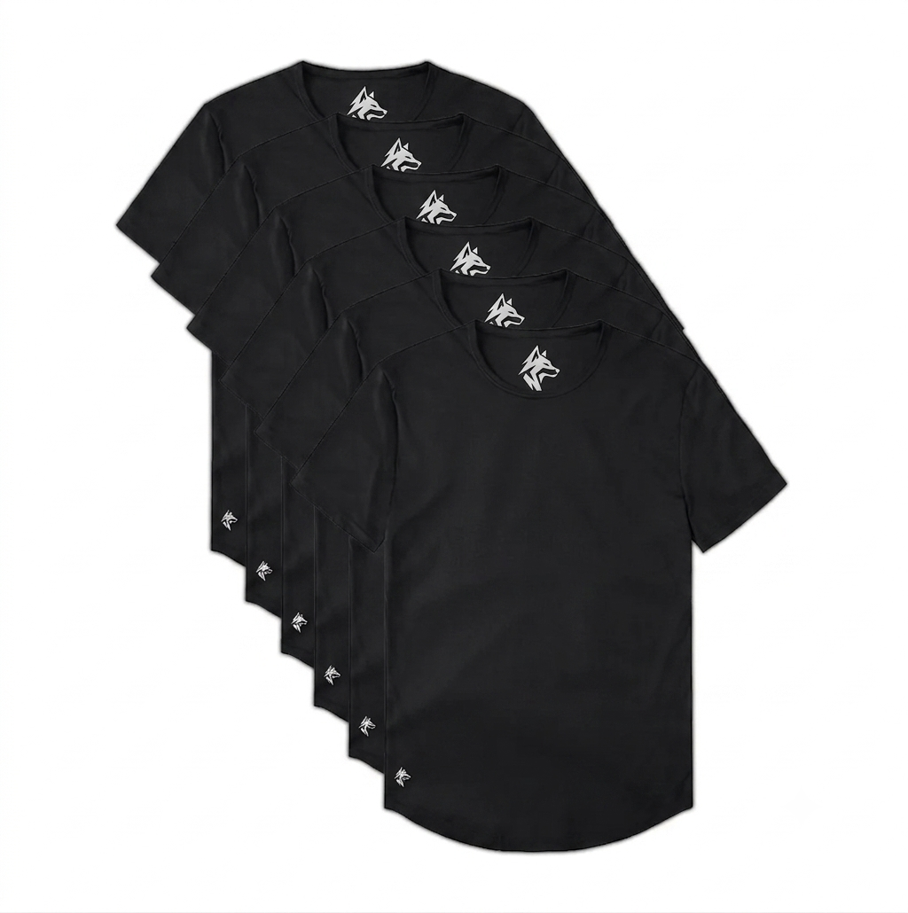 All Black Crew Curve-Hem 6-Pack