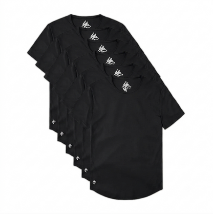 All Black Crew Curve-Hem 6-Pack
