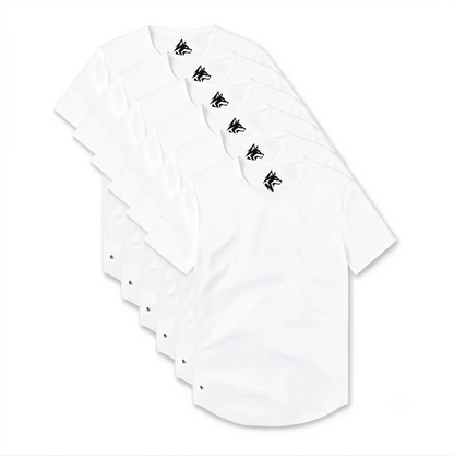 All White Crew Curve-Hem 6-Pack